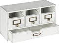 Vintage White Wooden Desktop Organizer with 4 Drawers H5572