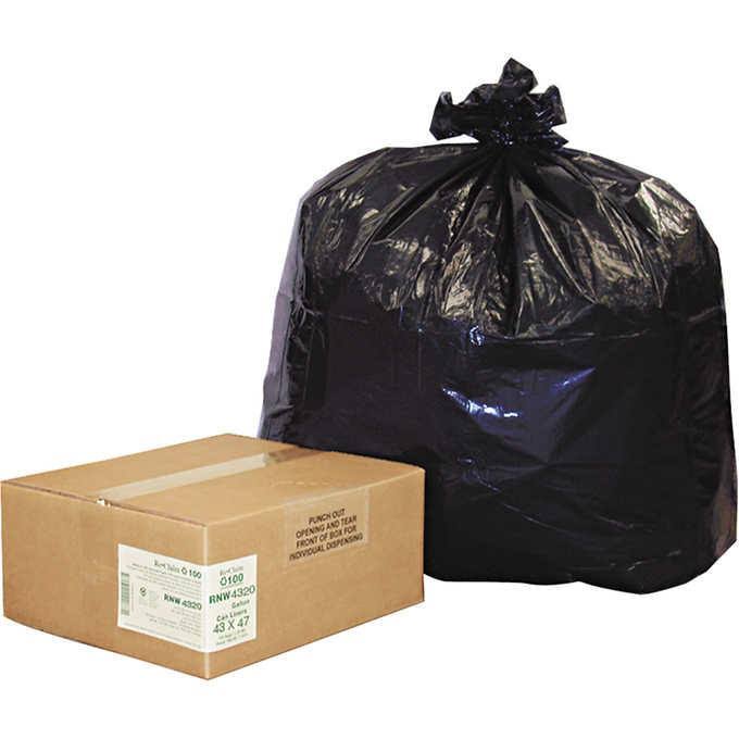 Black 56gal 2mil Recycled Can Liners D2529
