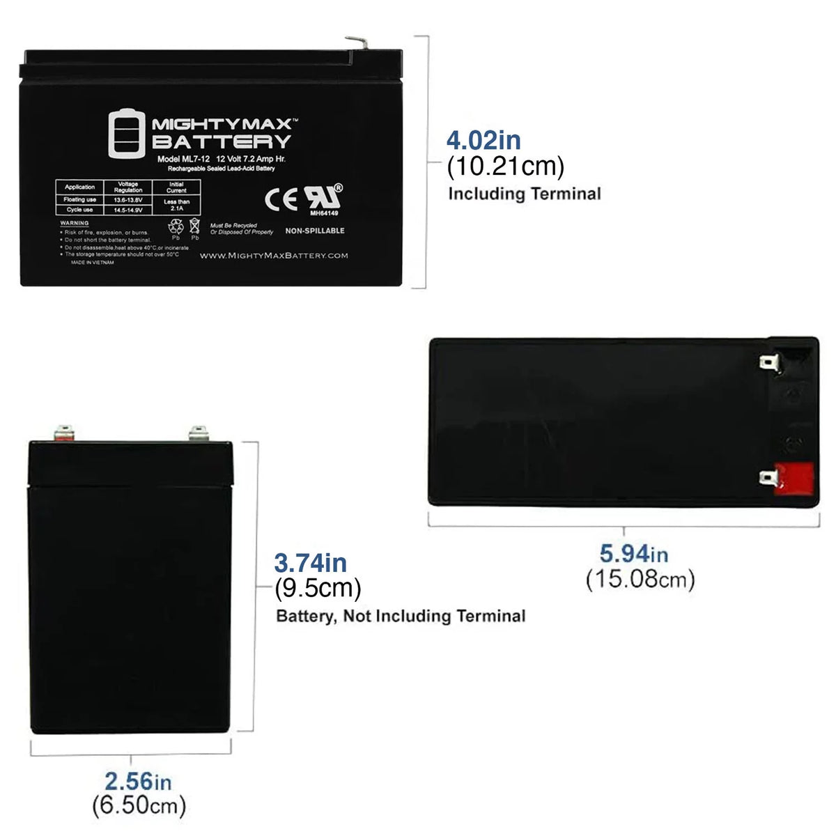 12V 7Ah SLA Battery 2 Pack U9440