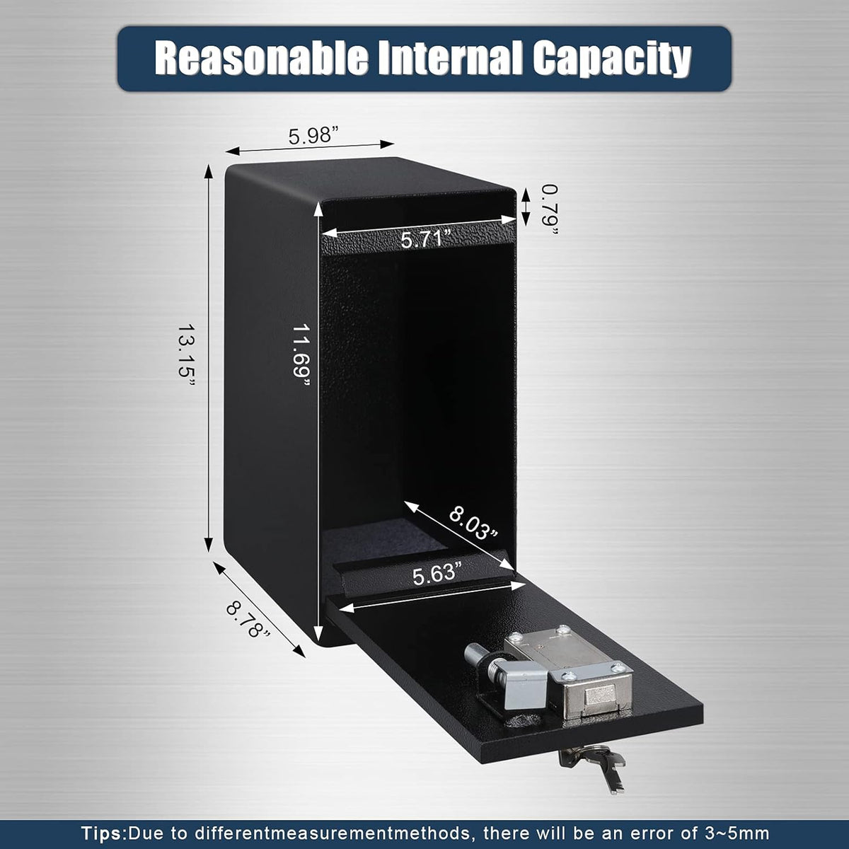 Dual Key Lock Anti-theft Drop Slot Steel Safe, Matte Black G57002