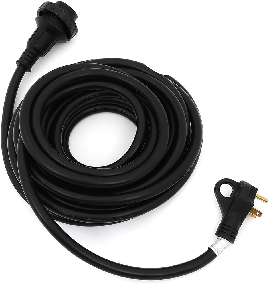 30Amp 36 Foot RV Power Extension Cord 10AWG/3C Wire TT-30P to L5-30R Twist Lock K4340