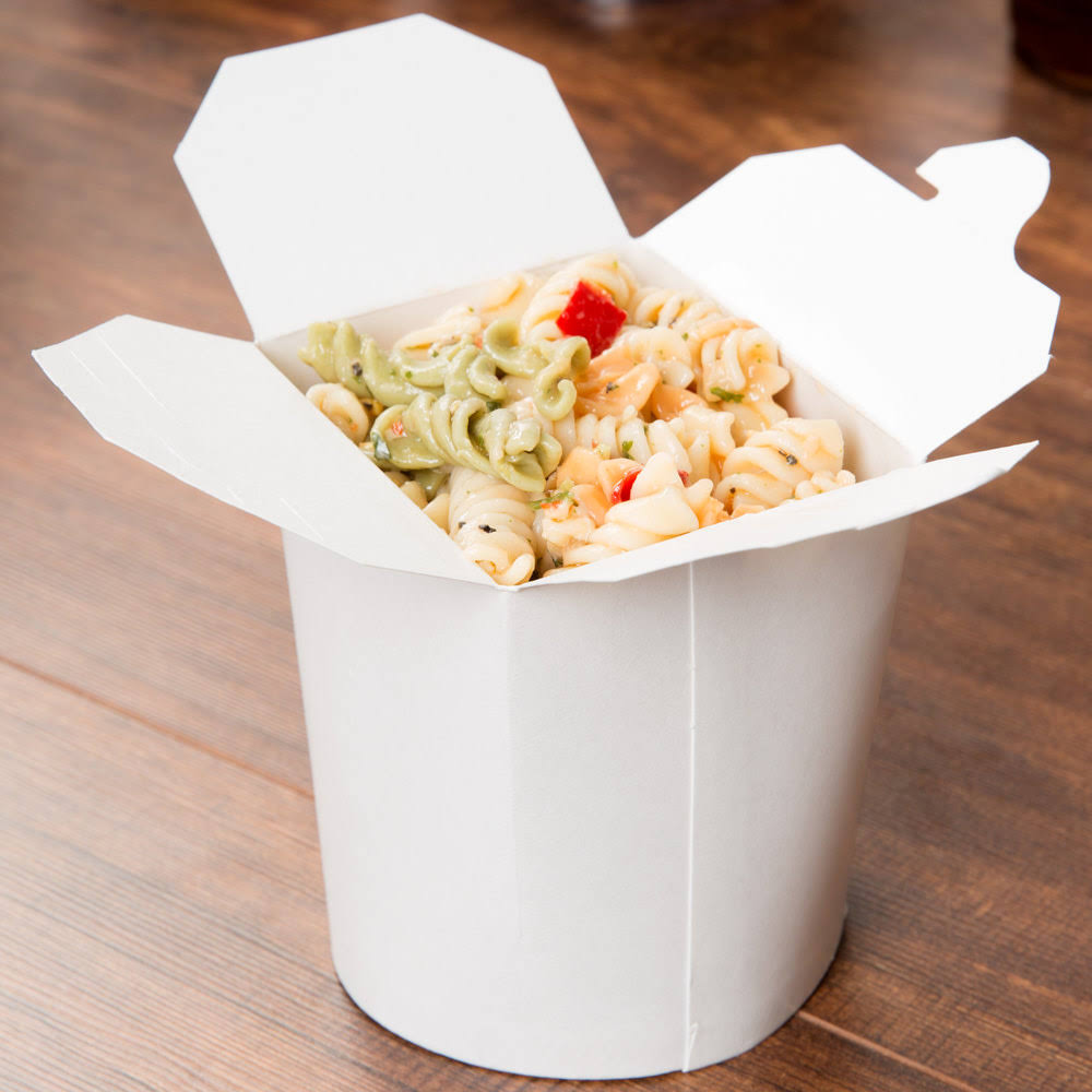 16 oz. White Microwavable Paper Take-Out Container T9360