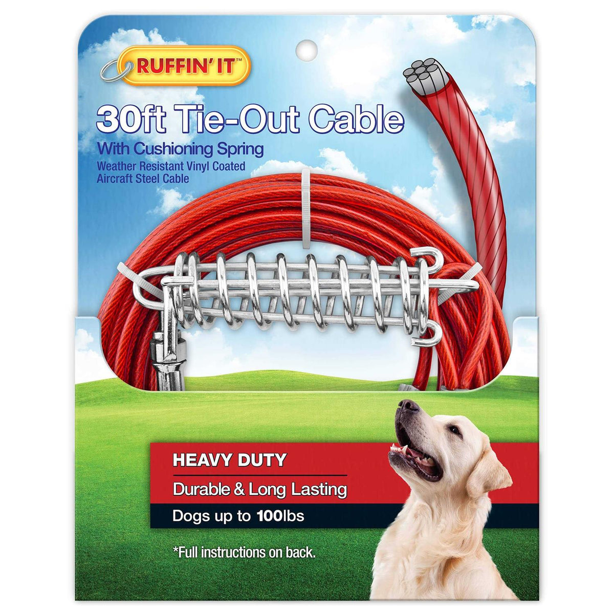 Cable Tie-Out with Cushioning Spring Heavy-Duty X18332
