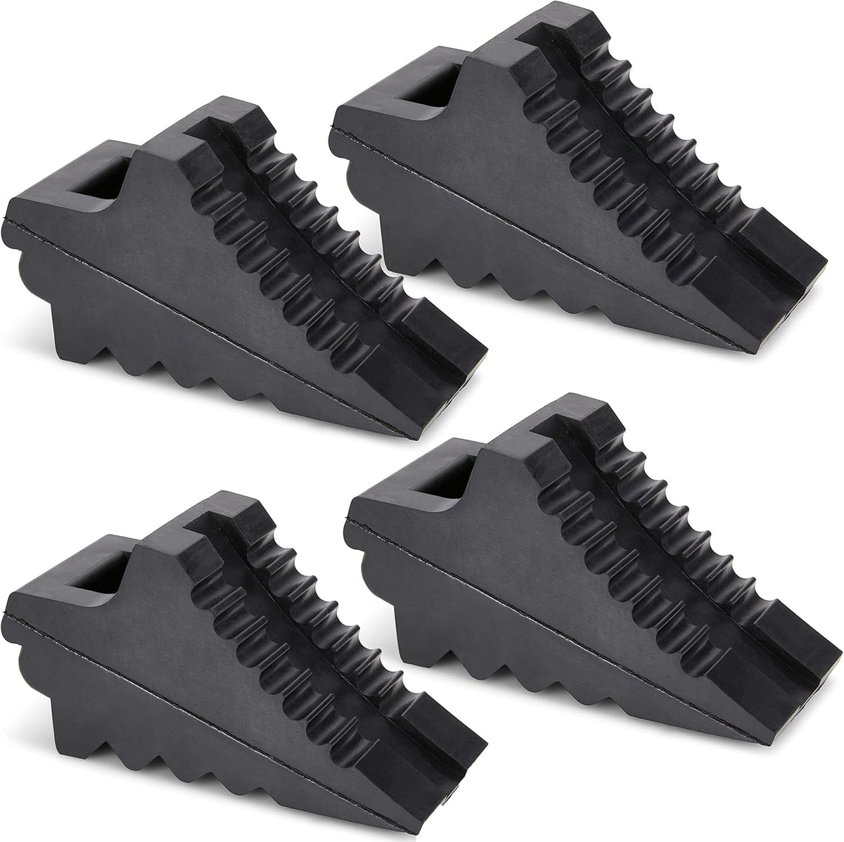 Set of 4 Heavy Duty Rubber Wheel Chocks V407
