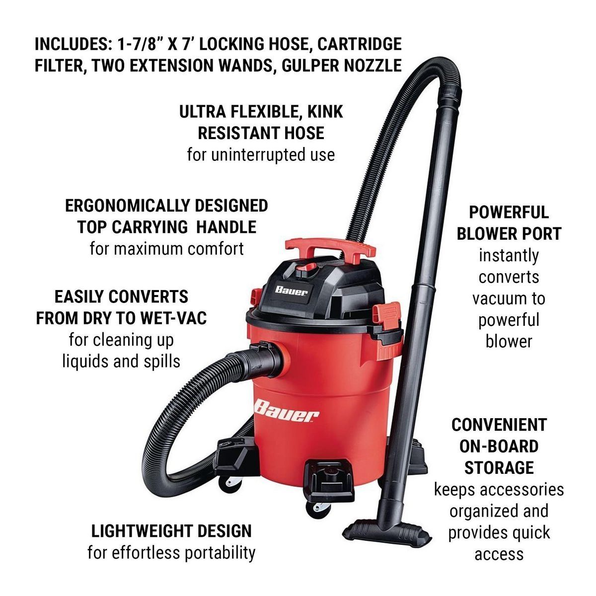 6 Gallon 4 Peak HP Wet/Dry Vacuum U8685