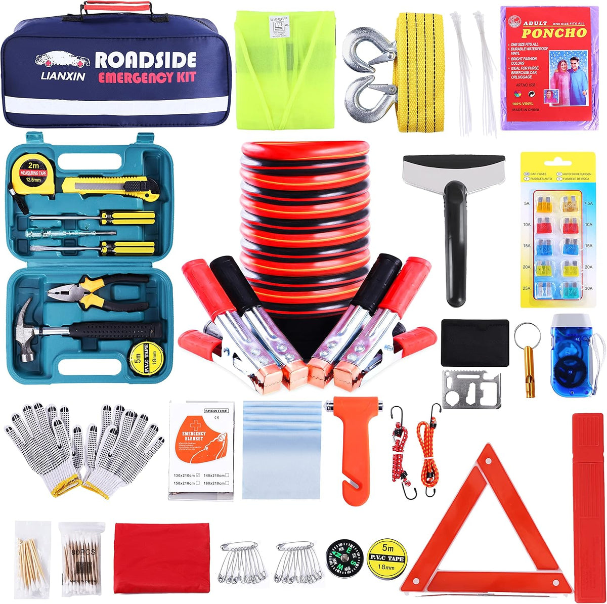 Roadside Assistance Emergency Kit 142 Pieces K85605