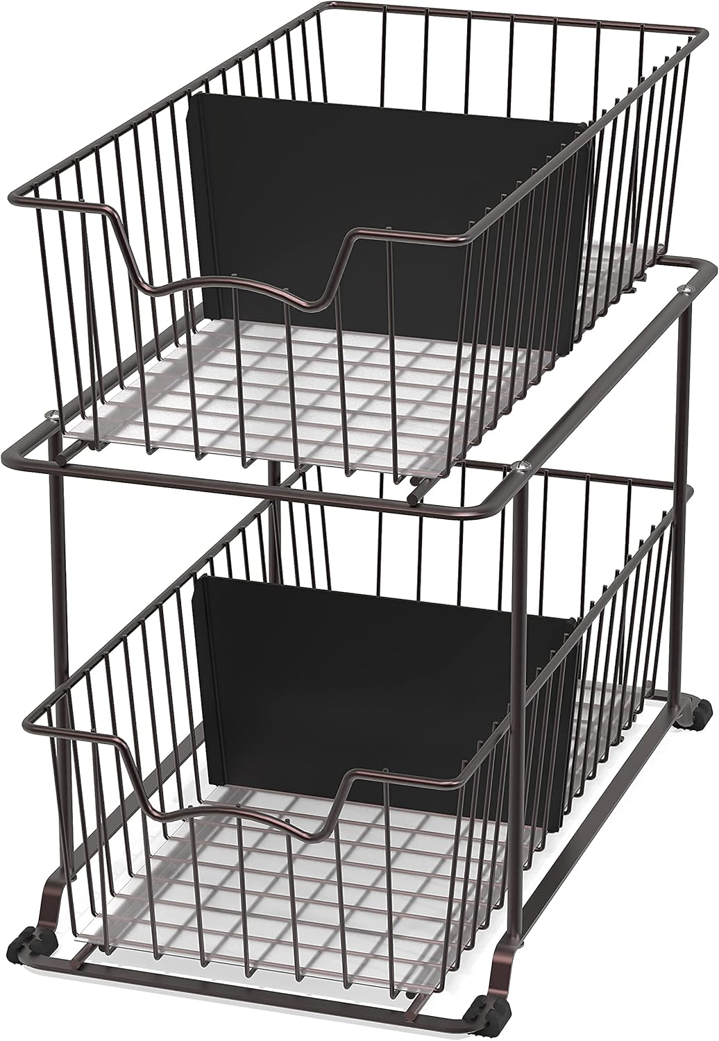 2 Tier Cabinet Wire Basket Drawer Organizer D634