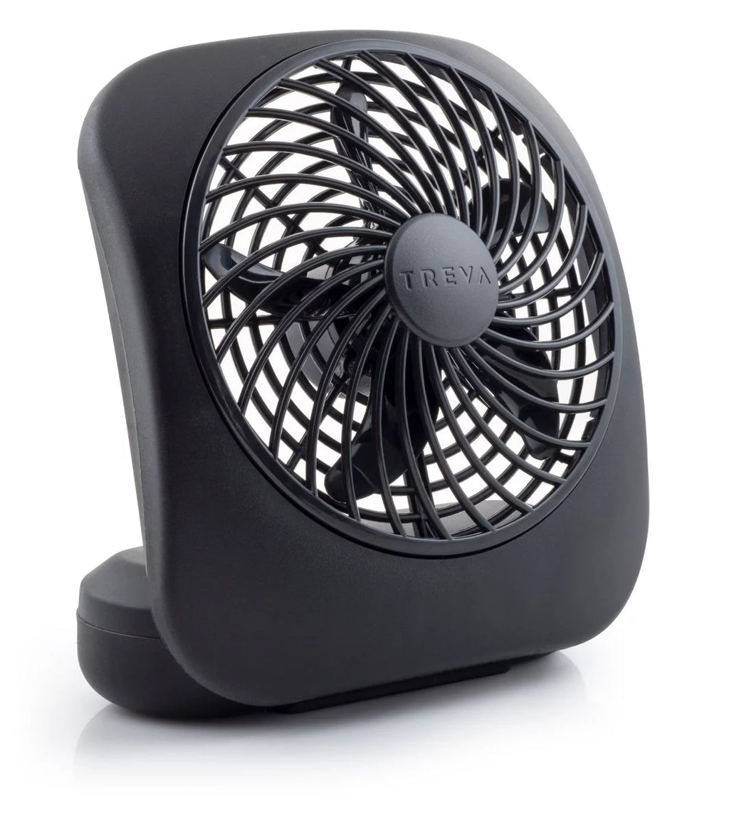 5 inch Portable Battery Powered 2 Speed Desktop Fan, Gray, 2 Pack C991