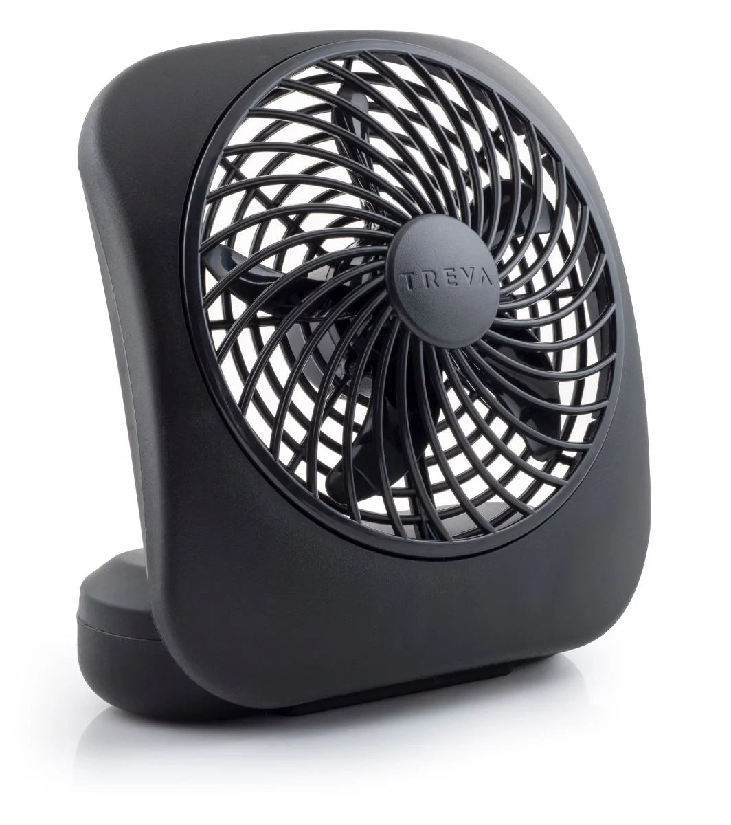 5 inch Portable Battery Powered 2 Speed Desktop Fan, Gray, 2 Pack C991