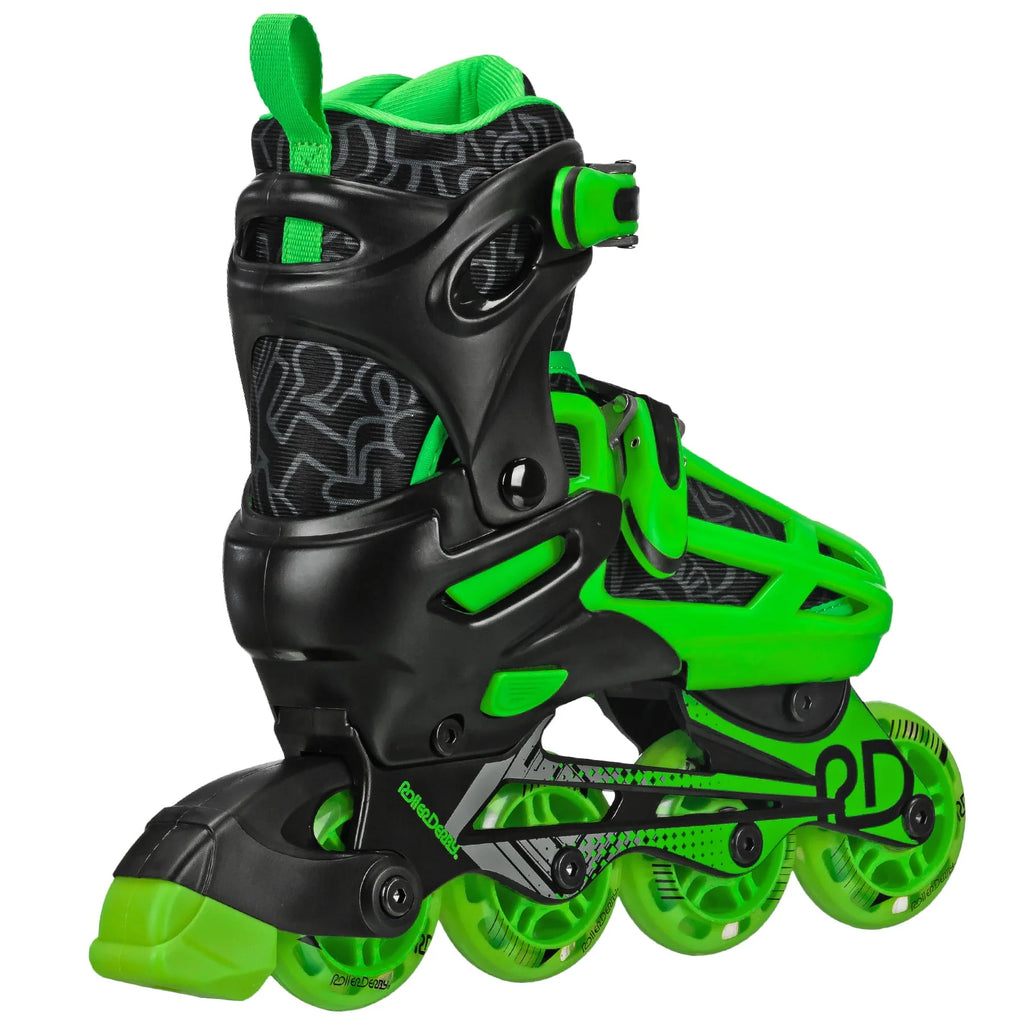Boys 2-in-1 Roller/Inline Skates Black/Green K43490
