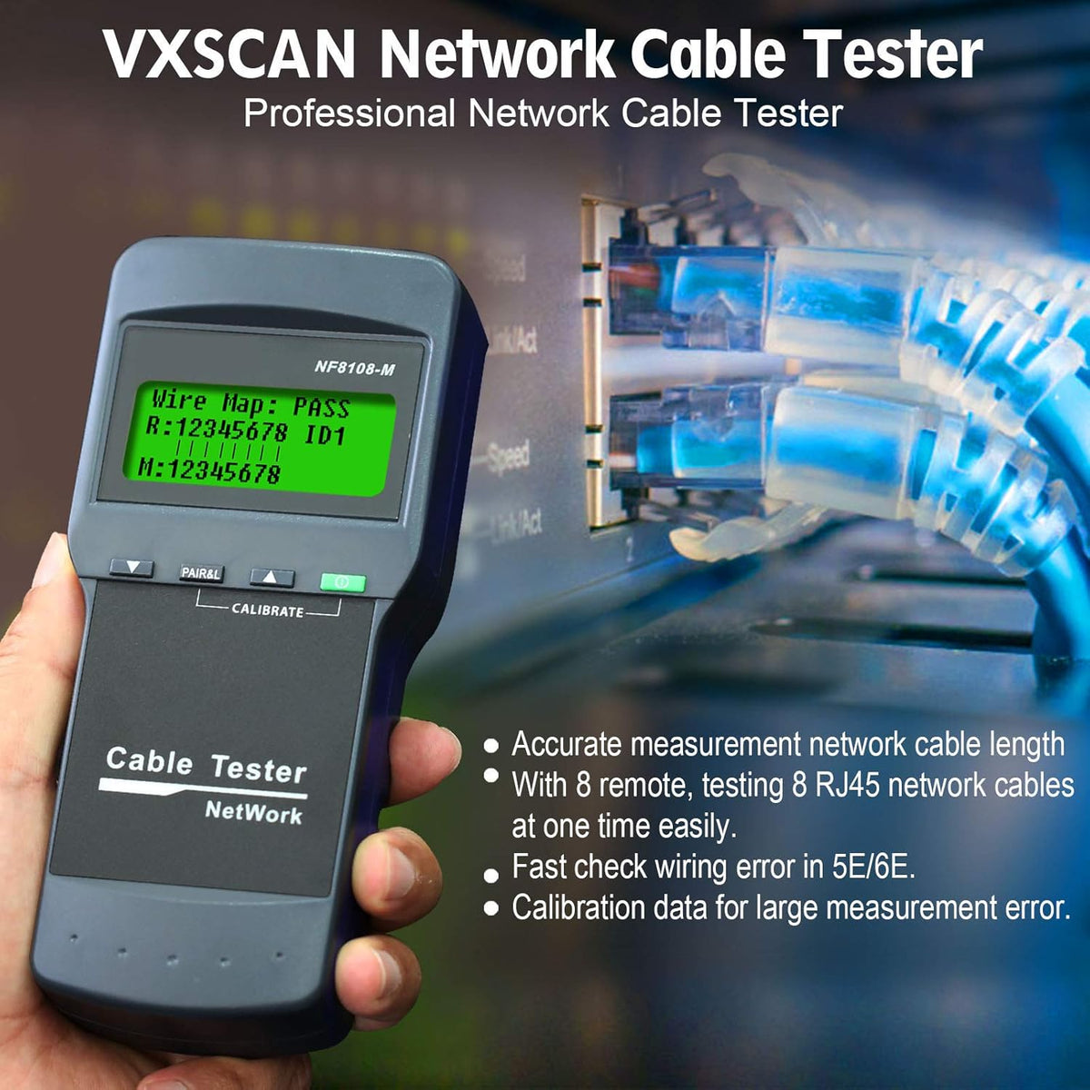 Network Cable Tester with 8 Remote Units L7131