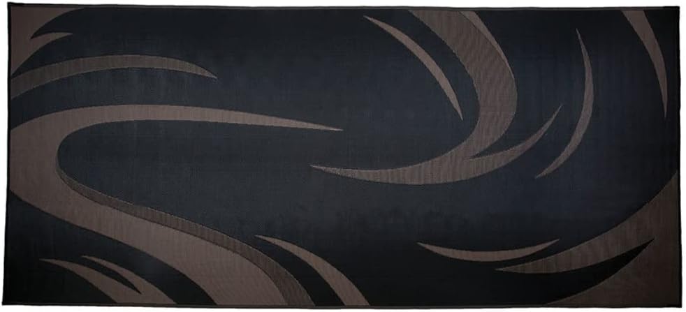 Black/Brown 8-Feet x 18-Feet Reversible Outdoor Patio Mat P89580