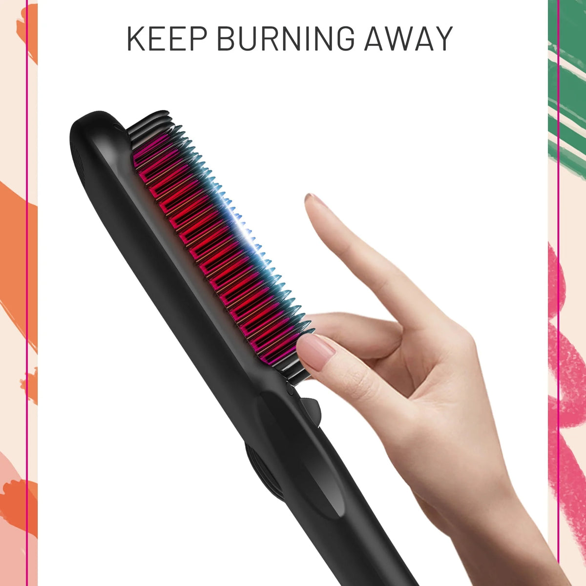 Ionic Hair Straightener Brush with 16 Heat Levels G7118
