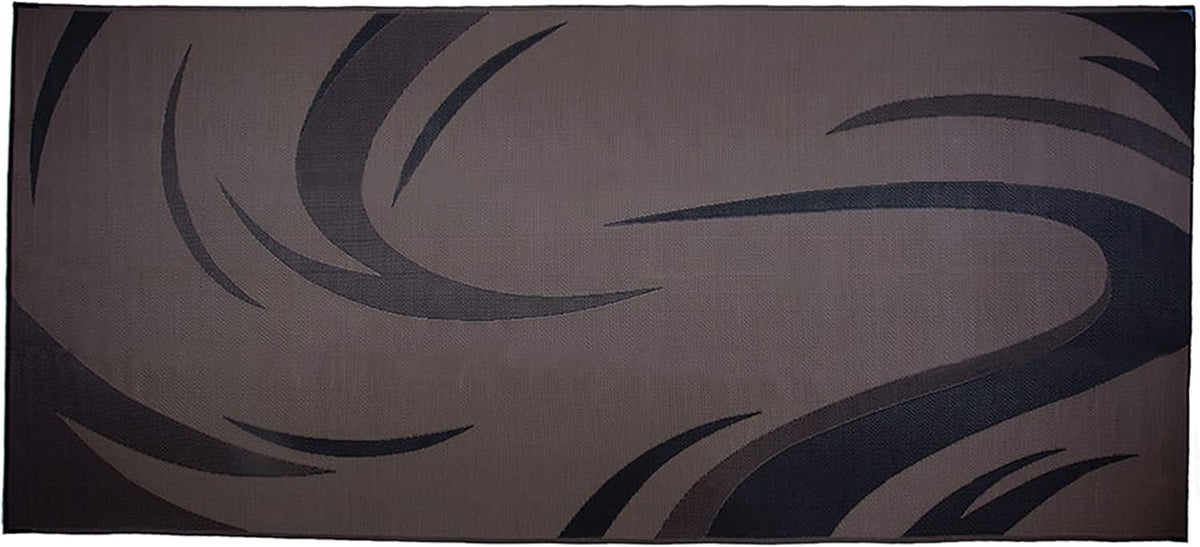 Black/Brown 8-Feet x 18-Feet Reversible Outdoor Patio Mat P89580