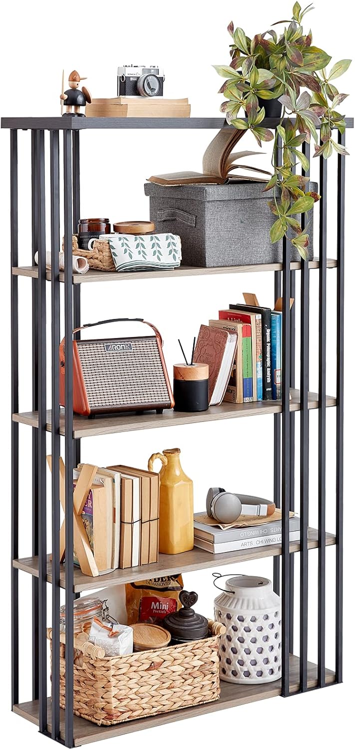 4-Tier Wood and Metal Bookshelf G3212