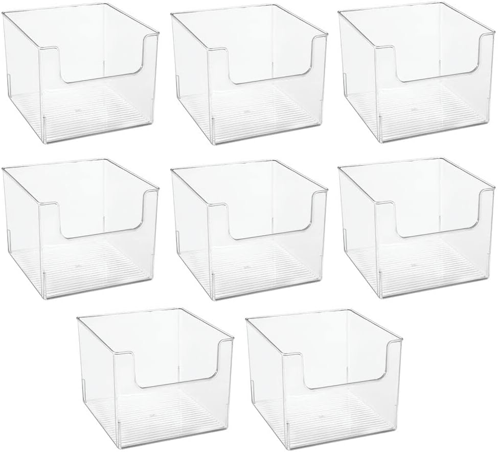 Clear Plastic Storage Organizer Bin 8 Pack D289