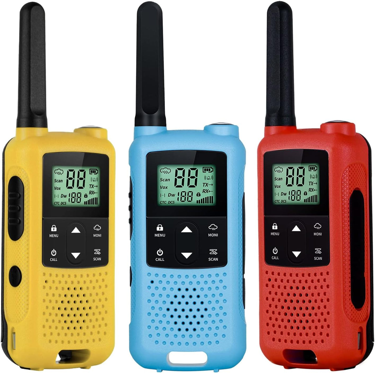 3 Pack 22 Channels Rechargeable Two Way Radios with Earpiece and Mic Set G937