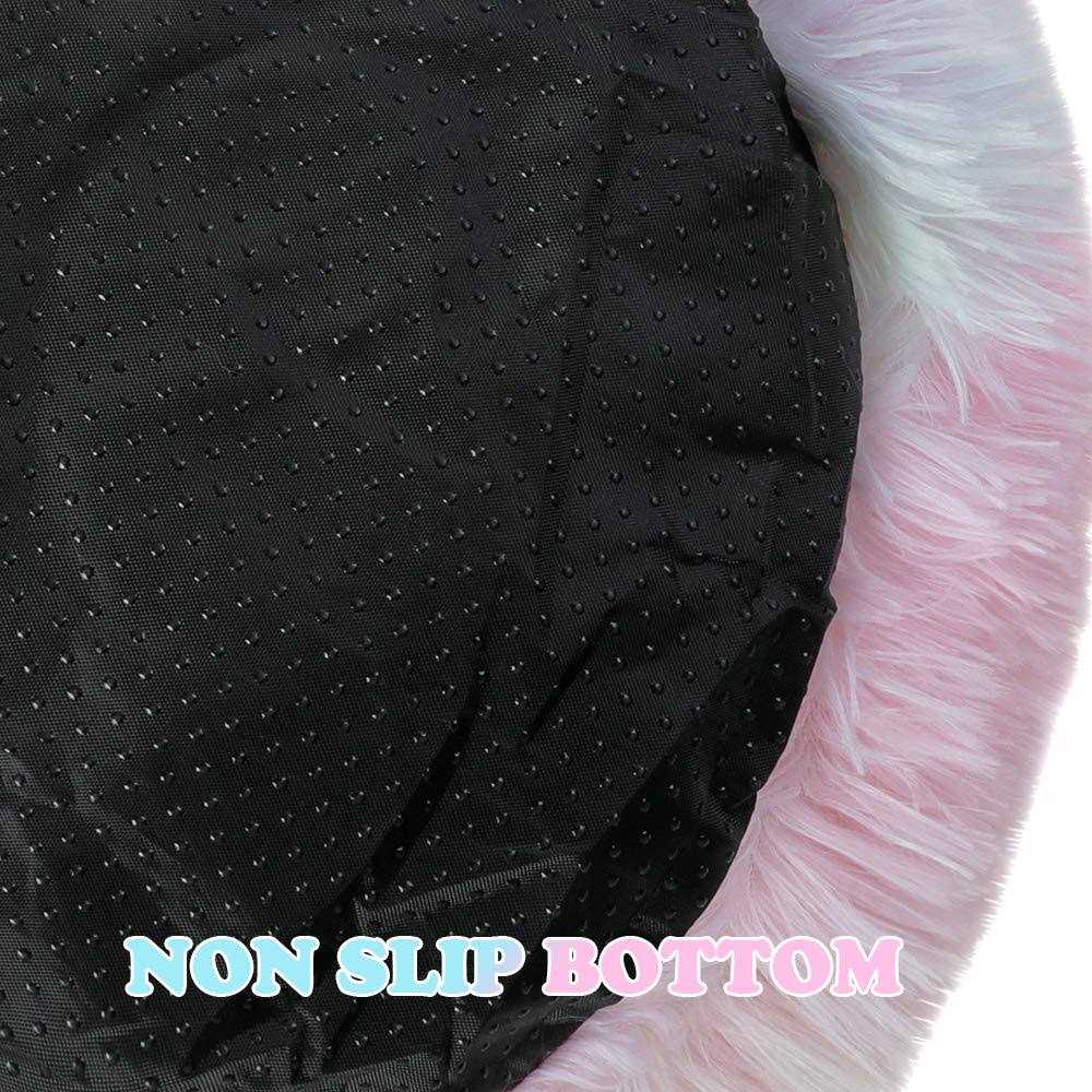 Round Plush Donut Pet Bed Warm Fur Cuddler Cushion K3895