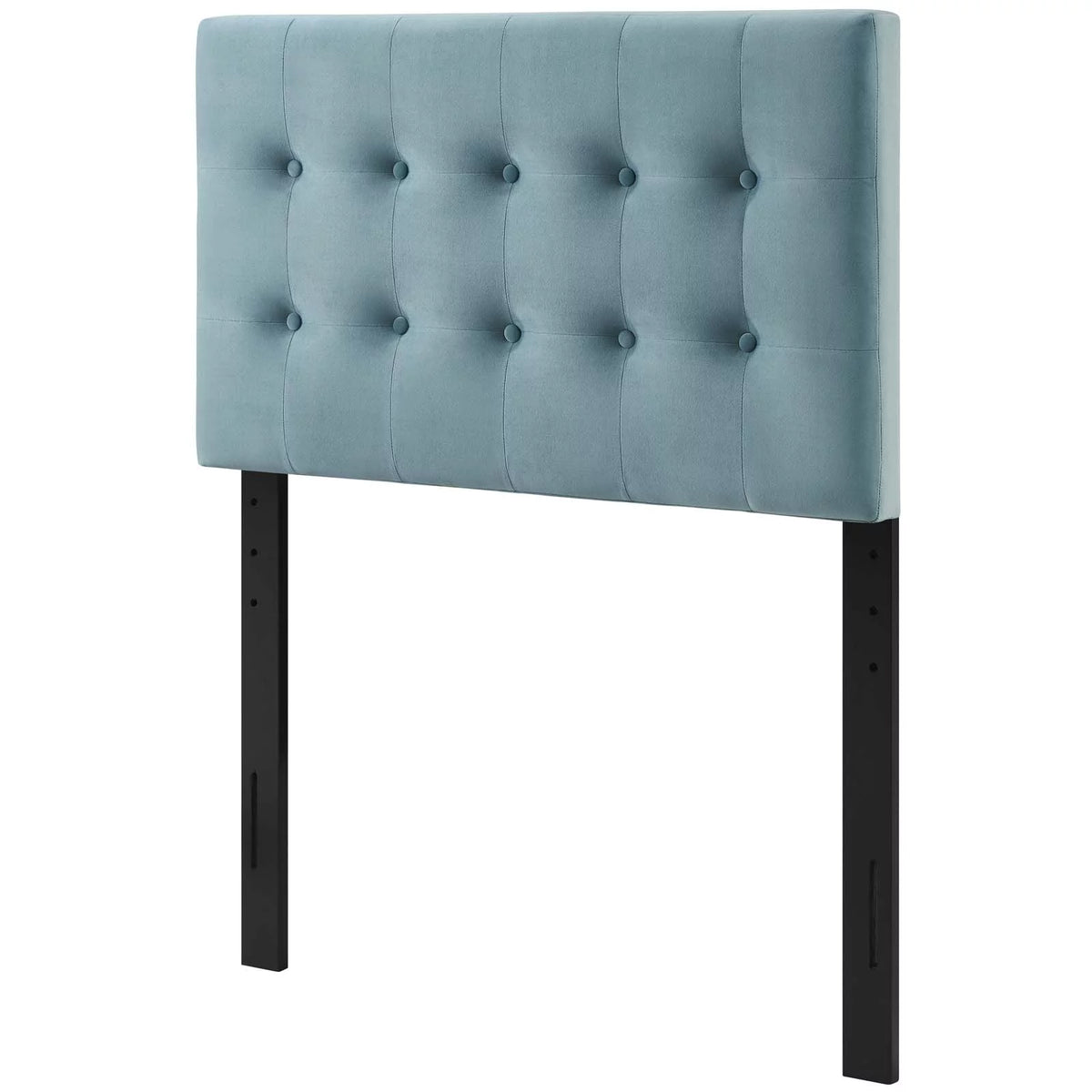 Light Blue Velvet Twin Size Tufted Headboard R6128