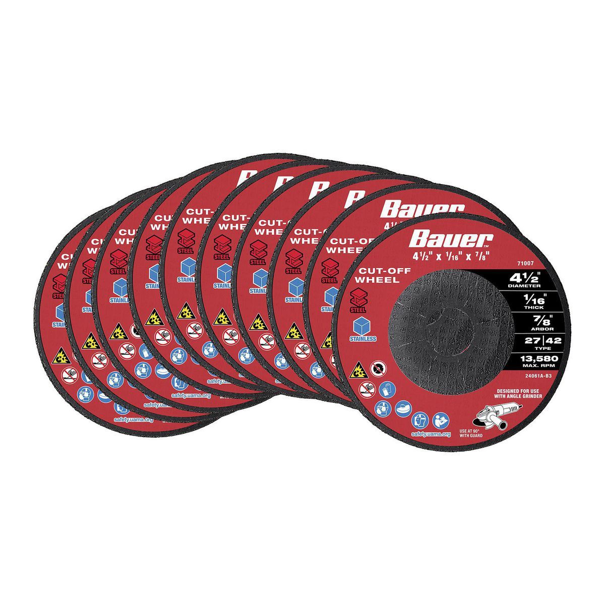 4-1/2 in. x 1/16 in. x 7/8 in. Metal Cut-Off Wheel, 10-Pack O876