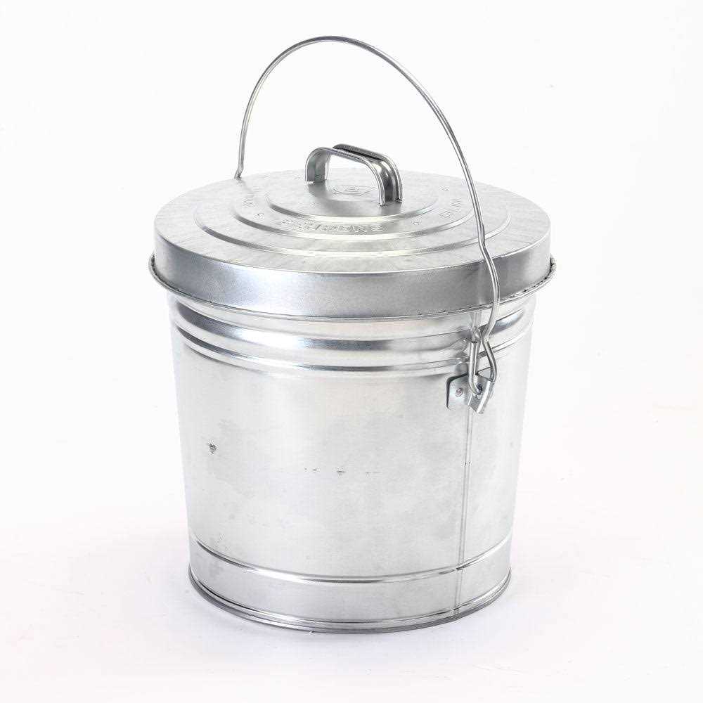 Galvanized Steel Seed Can with Lid A271339
