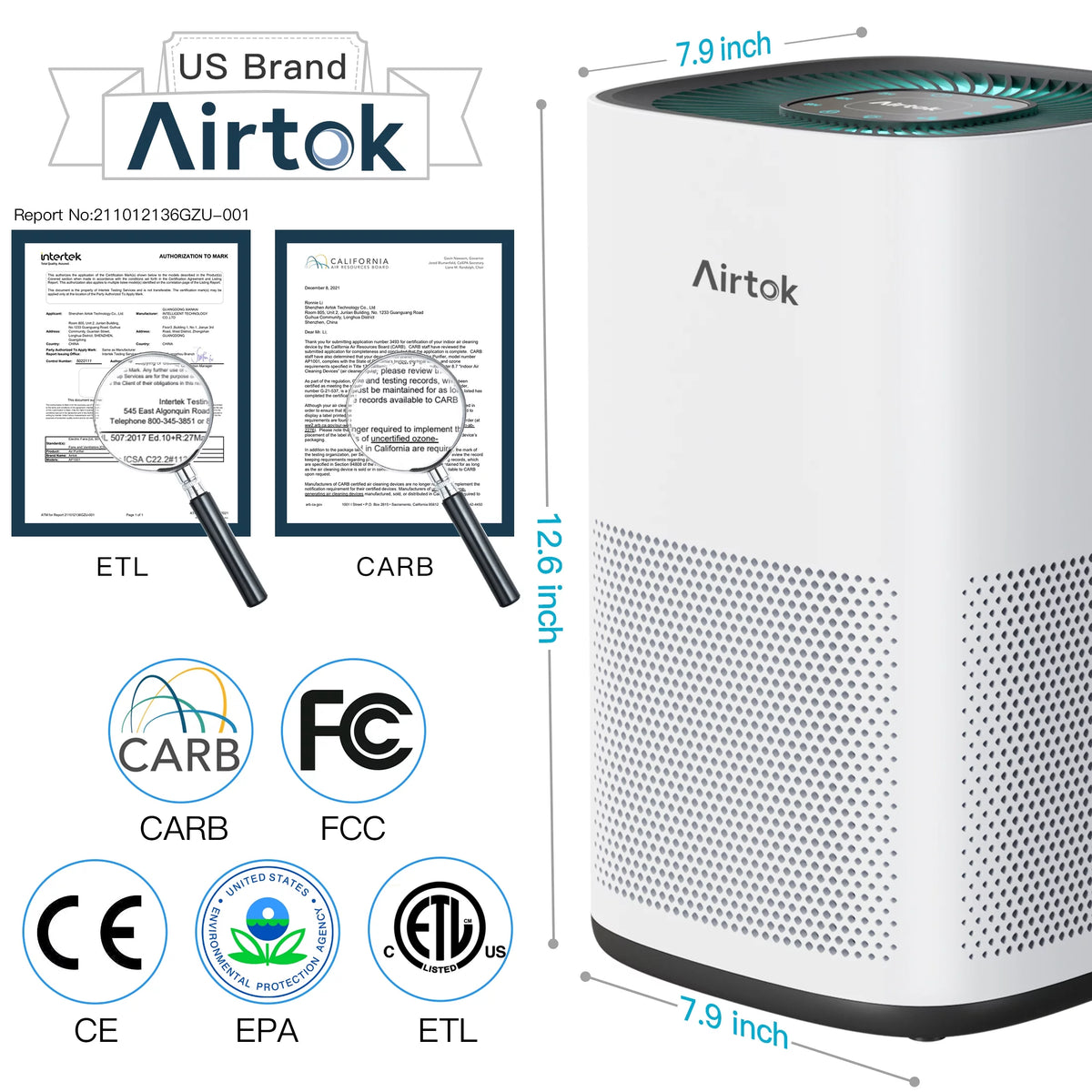 White True H13 Hepa Air Purifier M8671