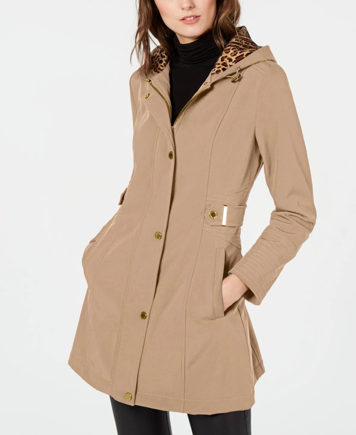 Hooded Water-Resistant Raincoat H344348