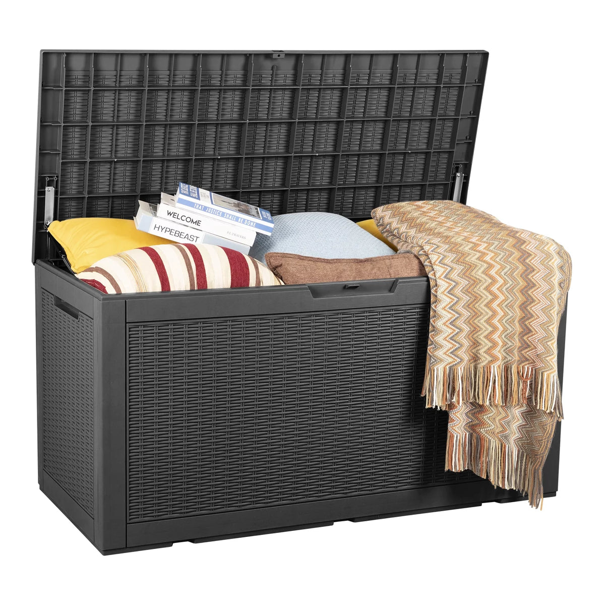 100 Gallon Black Plastic Resin Storage Box P19746