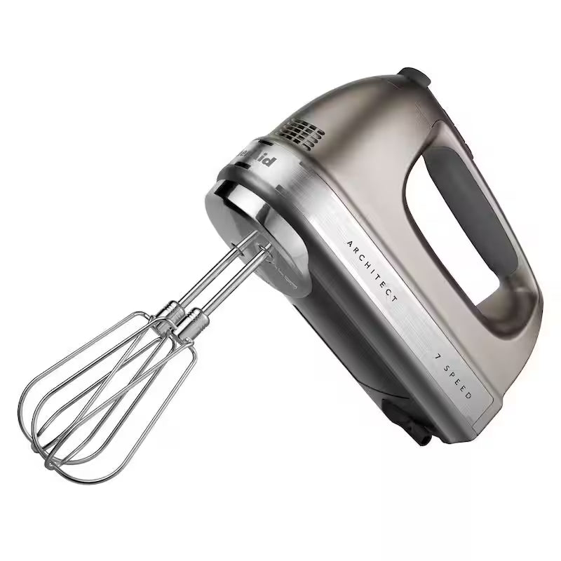 Contour Silver Hand Mixer with Beater and Whisk Attachments D4773