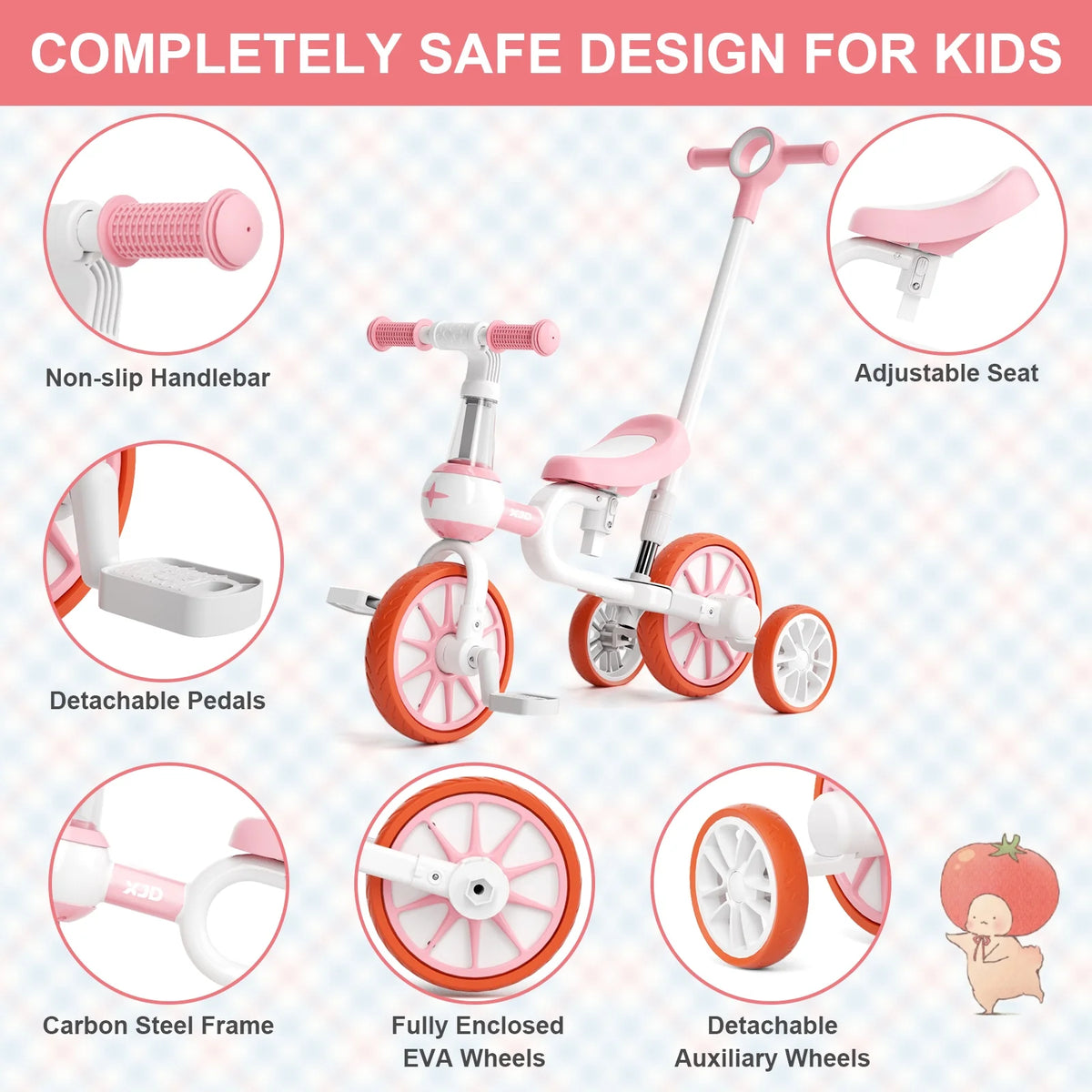 7 in 1 Toddler Bike with Removable Pedals W15191