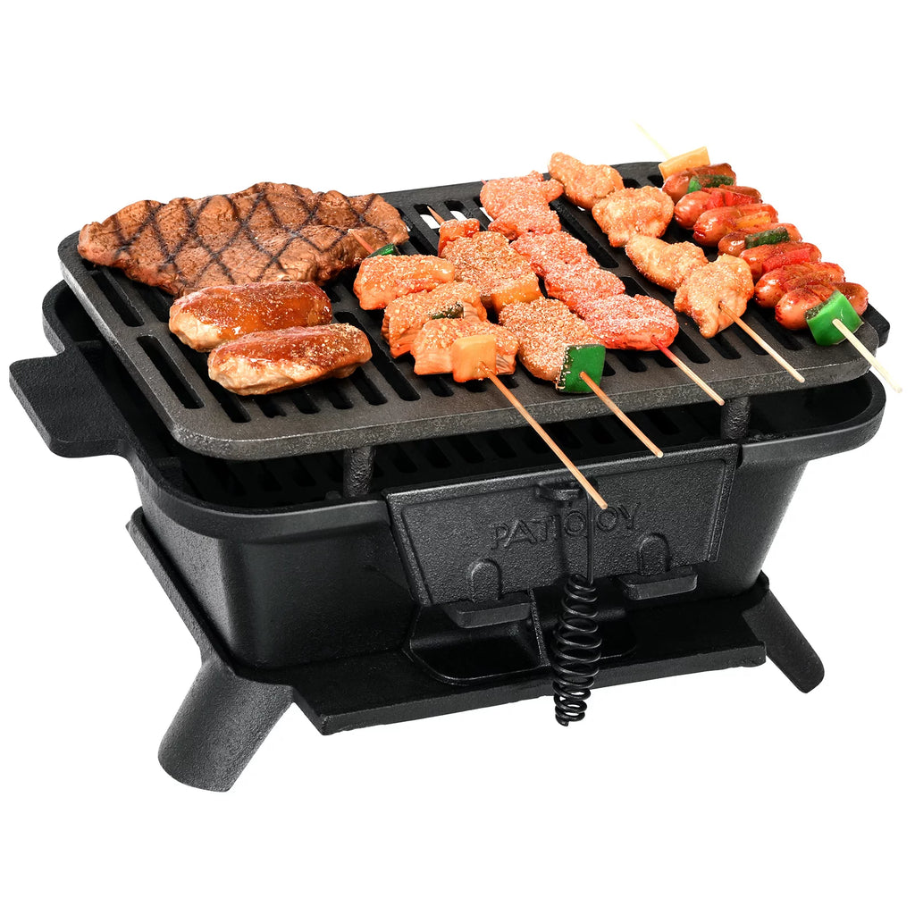 Portable Heavy Duty Cast Iron Charcoal Grill U35719