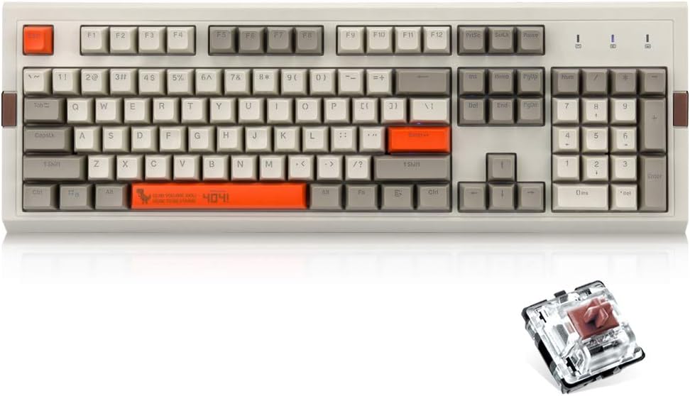 RGB Retro Mechanical Keyboard 104 Keys PBT SA Spherical Keycap L9363