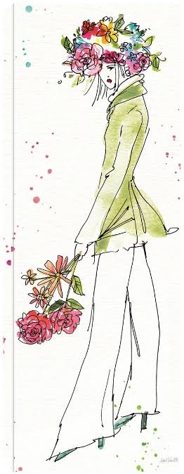 Floral Figures VII Canvas Art 14x38 Y5414