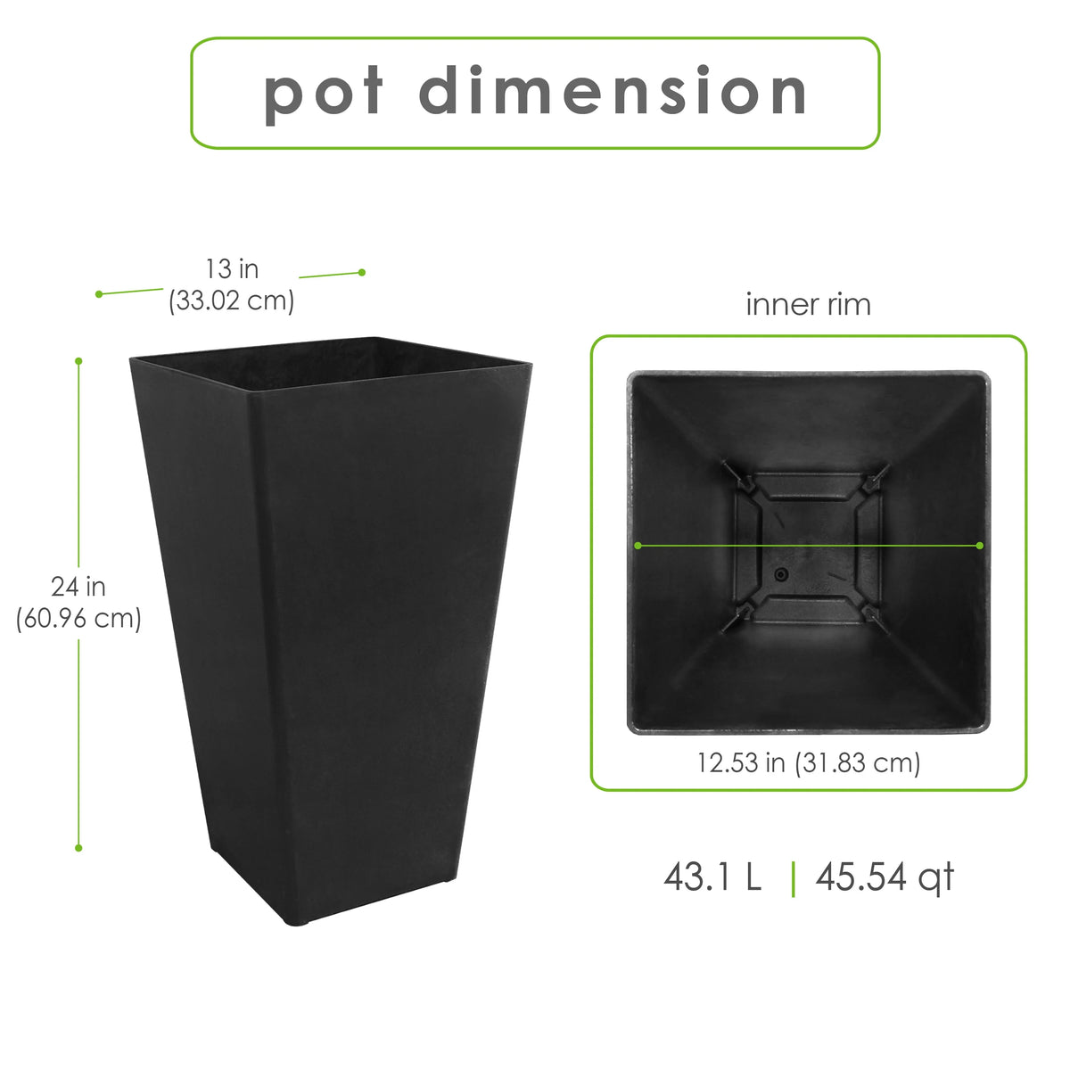 24'' Planter Slate M10137