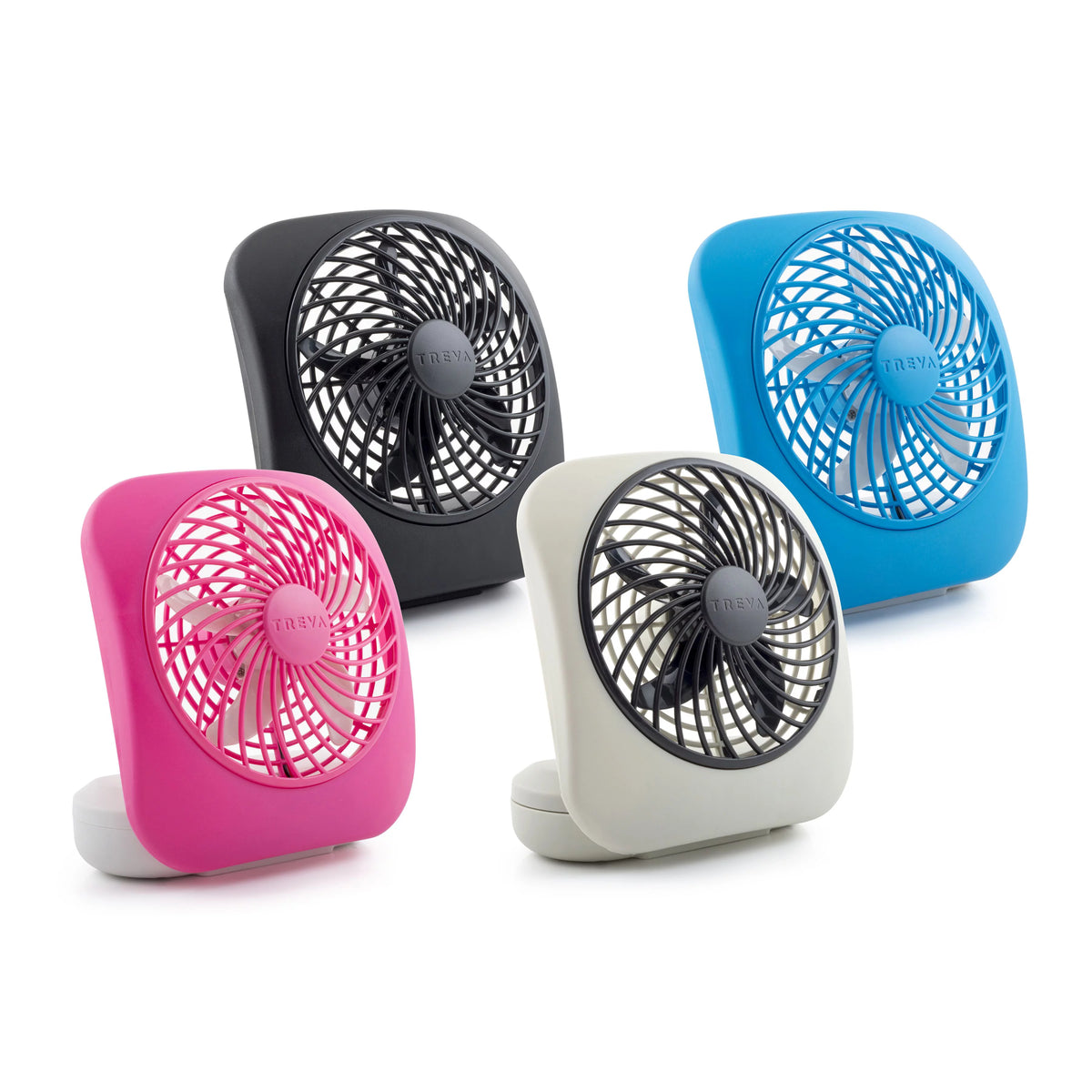 5 inch Portable Battery Powered 2 Speed Desktop Fan, Gray, 2 Pack C991