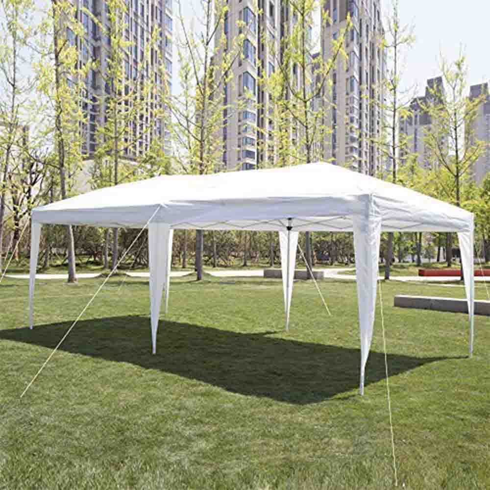 10 x 20-Feet White Pop Up Canopy Tent with 4 Removable Sidewalls V483