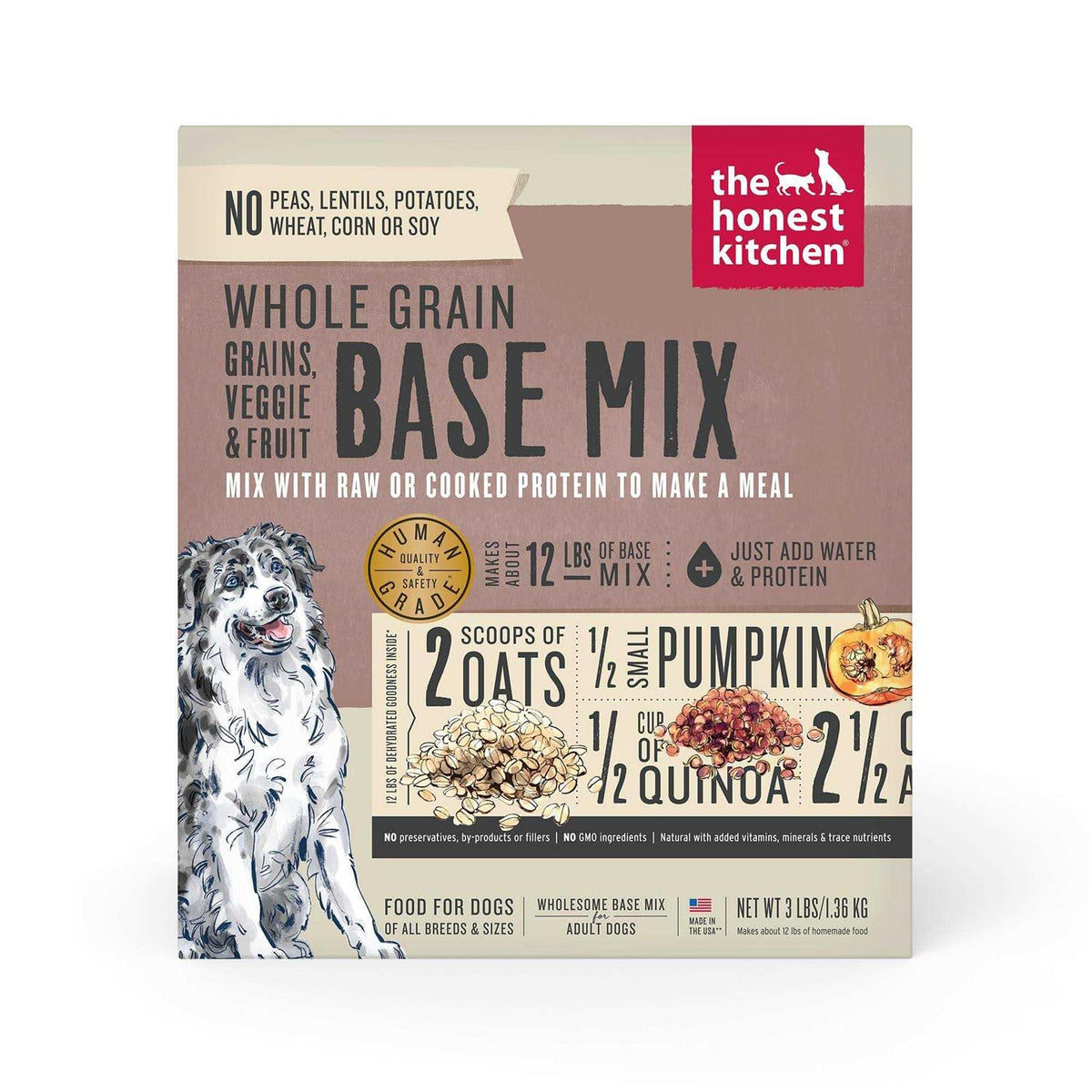 Dehydrated Whole Grain Veggie & Fruit Dog Food V2647