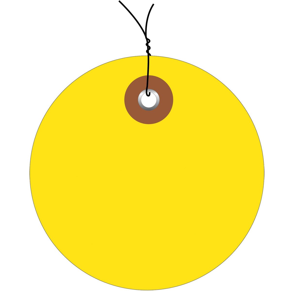 Yellow Plastic Circle Tags 100/Case O3898