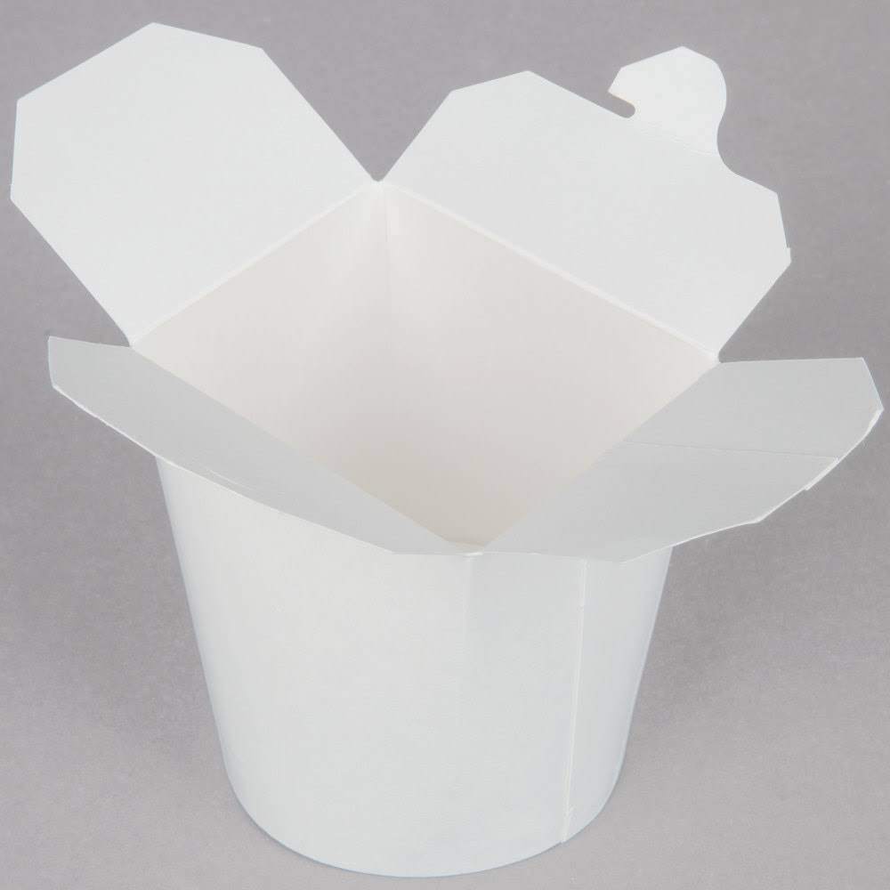 16 oz. White Microwavable Paper Take-Out Container T9360