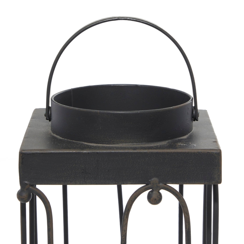 Metal Glass Candle Lantern Set of 2 V432957