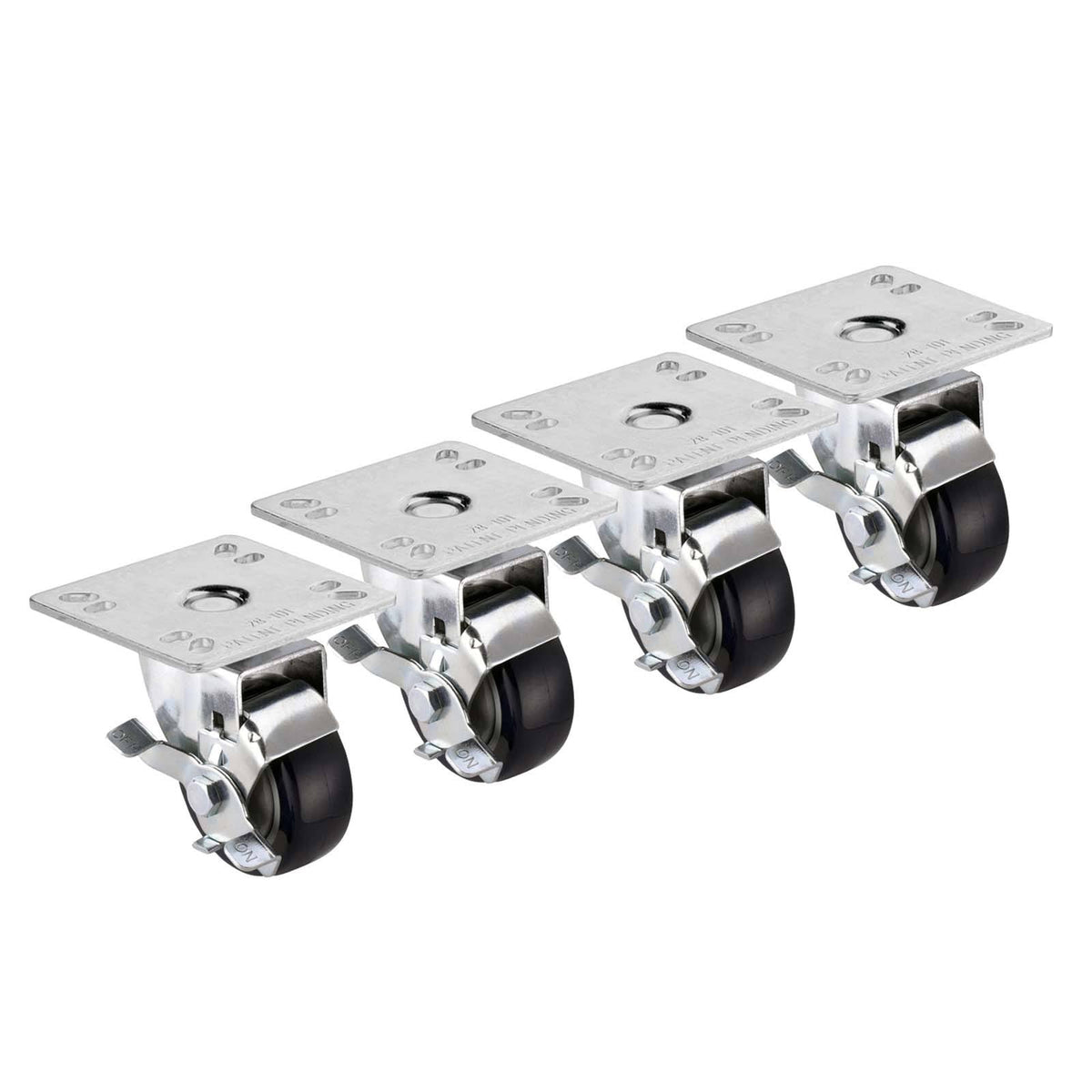 4 x 4 Plate Caster with 3 Wheel Set of 4 S854