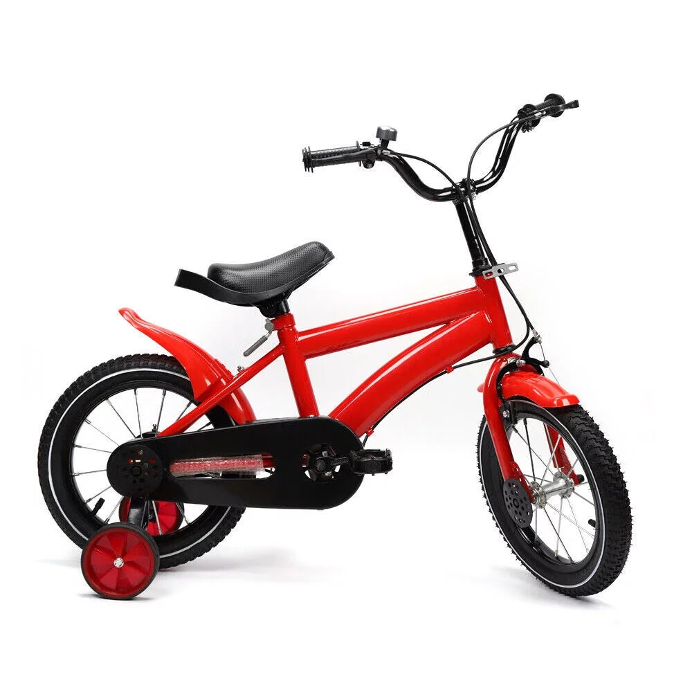 Yellow 14 Inch Kids Bike with Training Wheels Y500582