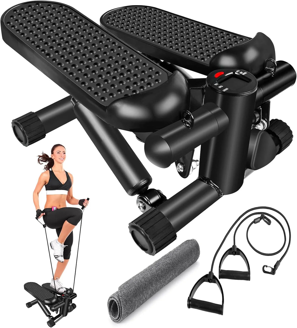 Mini Stepper with LCD and Resistance Bands J9320