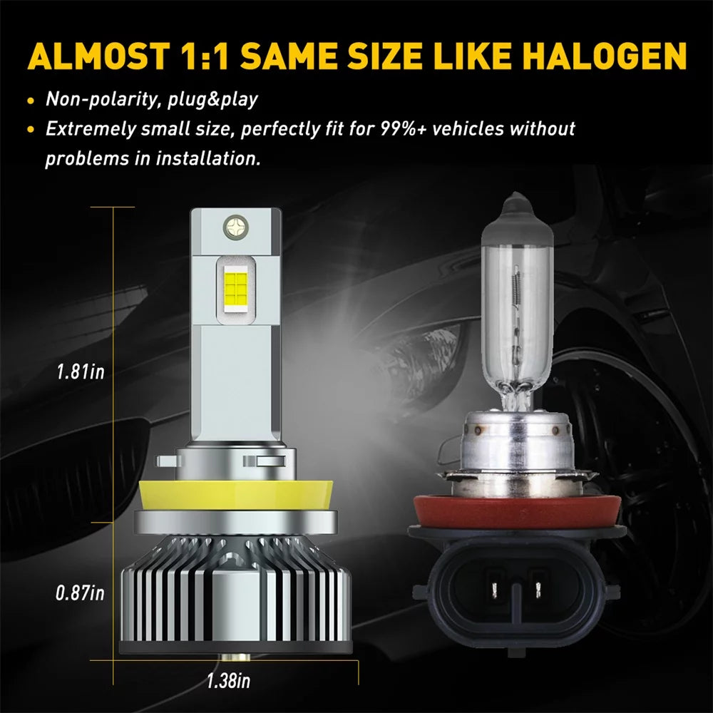 H11 LED Headlight Bulb 6500K Cool White Pack of 2 O768