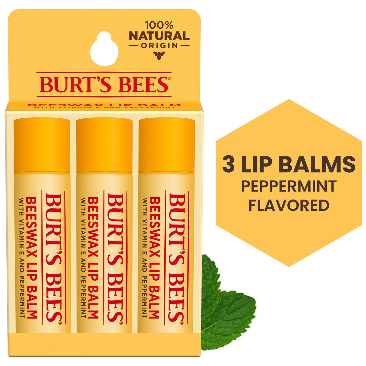 Moisturizing Lip Balm with Beeswax, 2 Tubes W58776