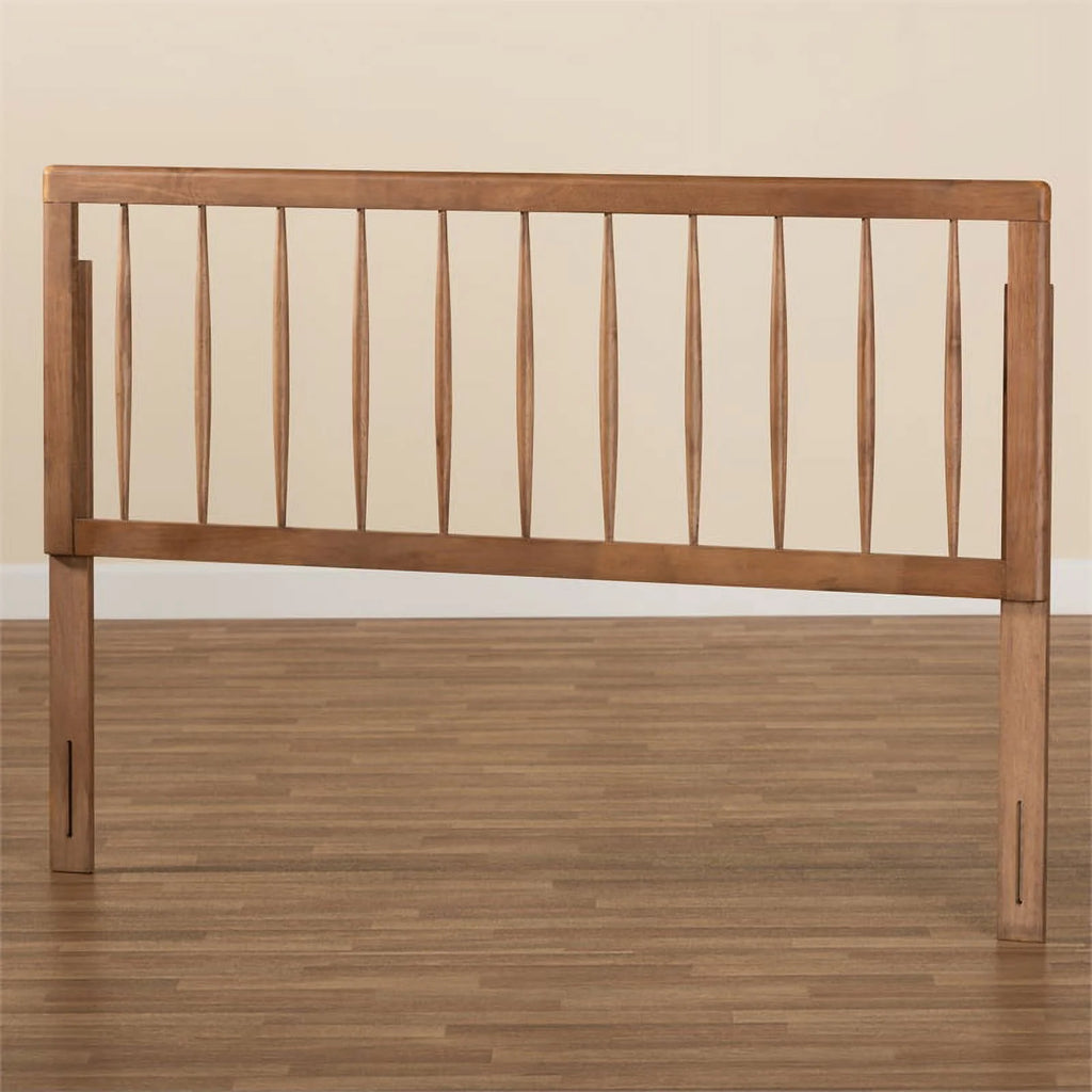 Full Size Rubber Wood Headboard with Wood Legs in Walnut P655