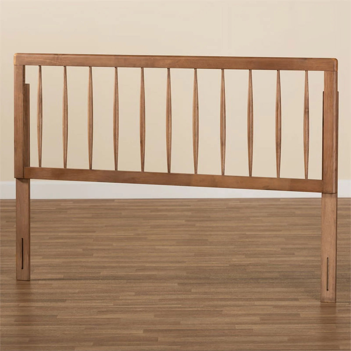 Full Size Rubber Wood Headboard with Wood Legs in Walnut P655