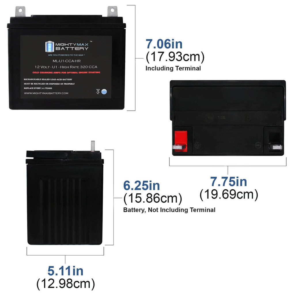 12 Volt 320 CCA Rechargeable SLA AGM Battery R733