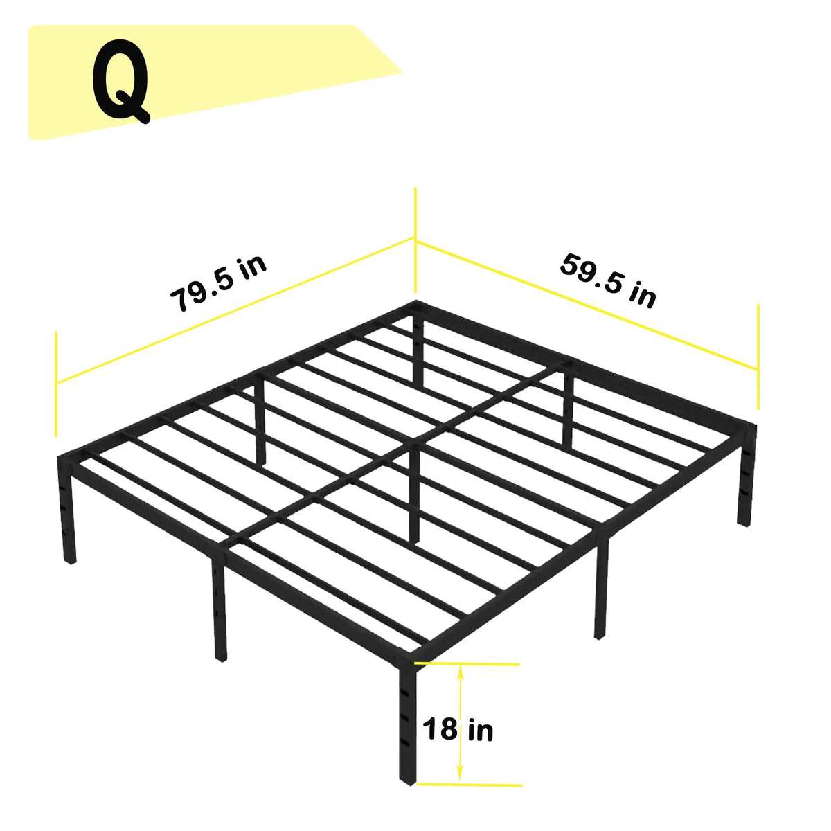 Queen Size Heavy Duty Metal Platform Bed Frame with Storage S20796