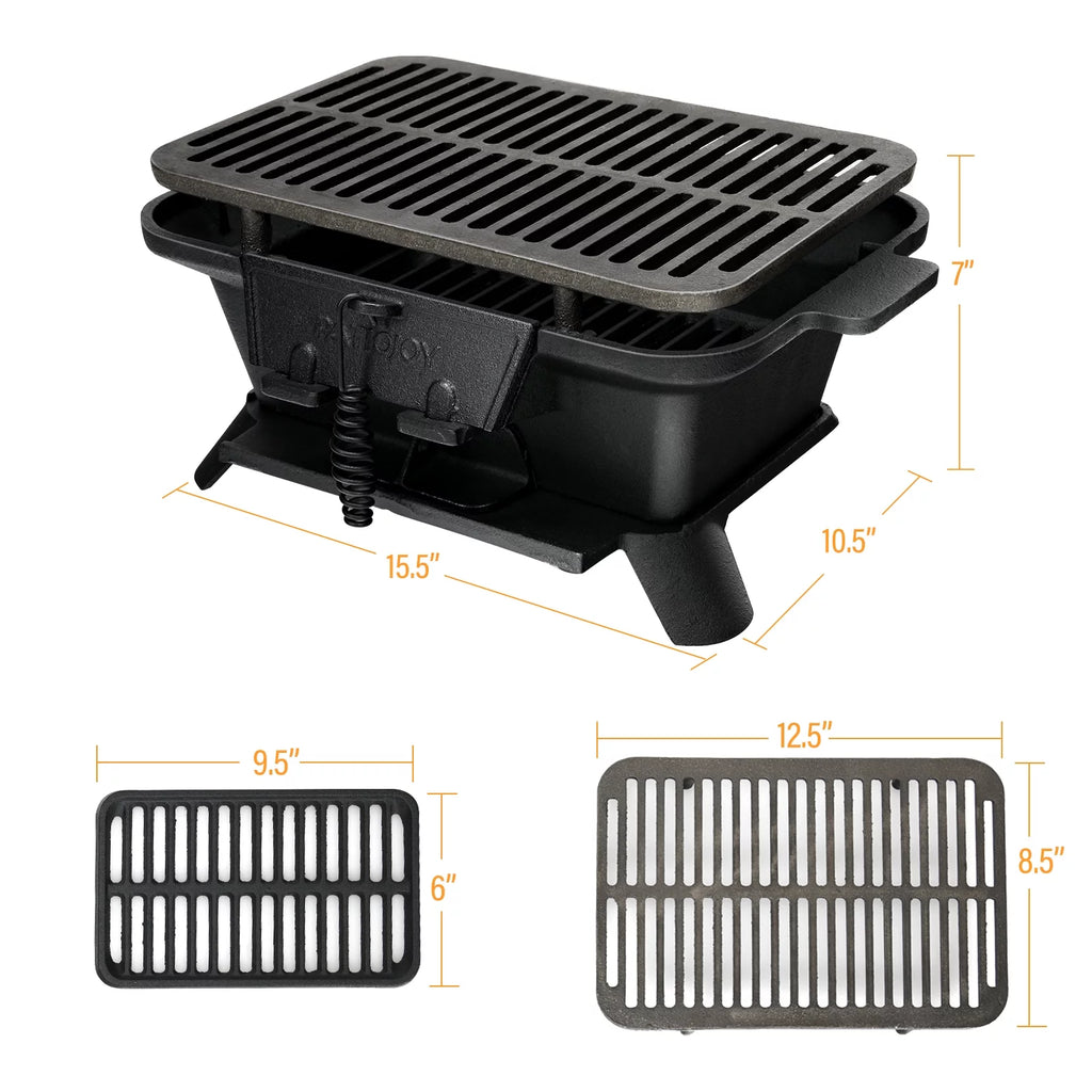 Portable Heavy Duty Cast Iron Charcoal Grill U35719